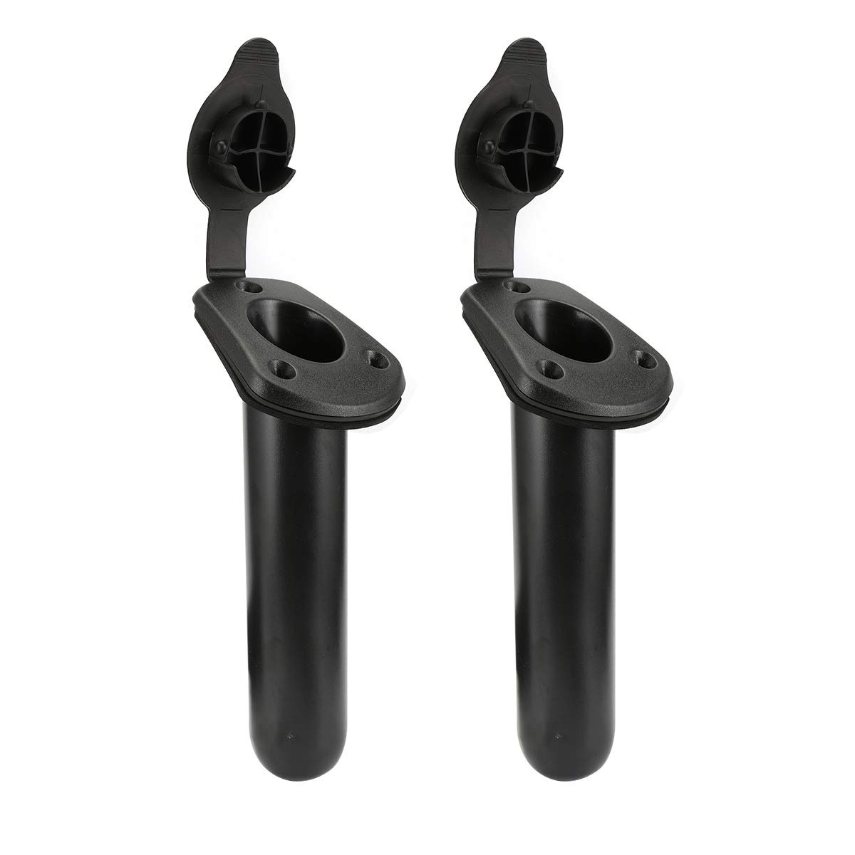 Anndason 2 Pcs Kayak Deck Plastic Flush Mount Fishing Boat Rod Holders and Cap Cover, Fishing Tackle Accessory Tool