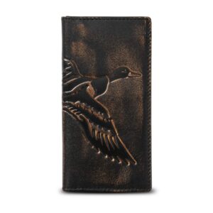 House of Jack Co. DUCK Long Wallet for Men | Full Grain Leather with Hand Burnished Finish | Long Bifold Wallet | Rodeo Wallet | Duck Hunter Gift