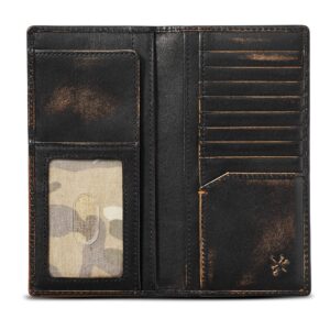 House of Jack Co. DUCK Long Wallet for Men | Full Grain Leather with Hand Burnished Finish | Long Bifold Wallet | Rodeo Wallet | Duck Hunter Gift