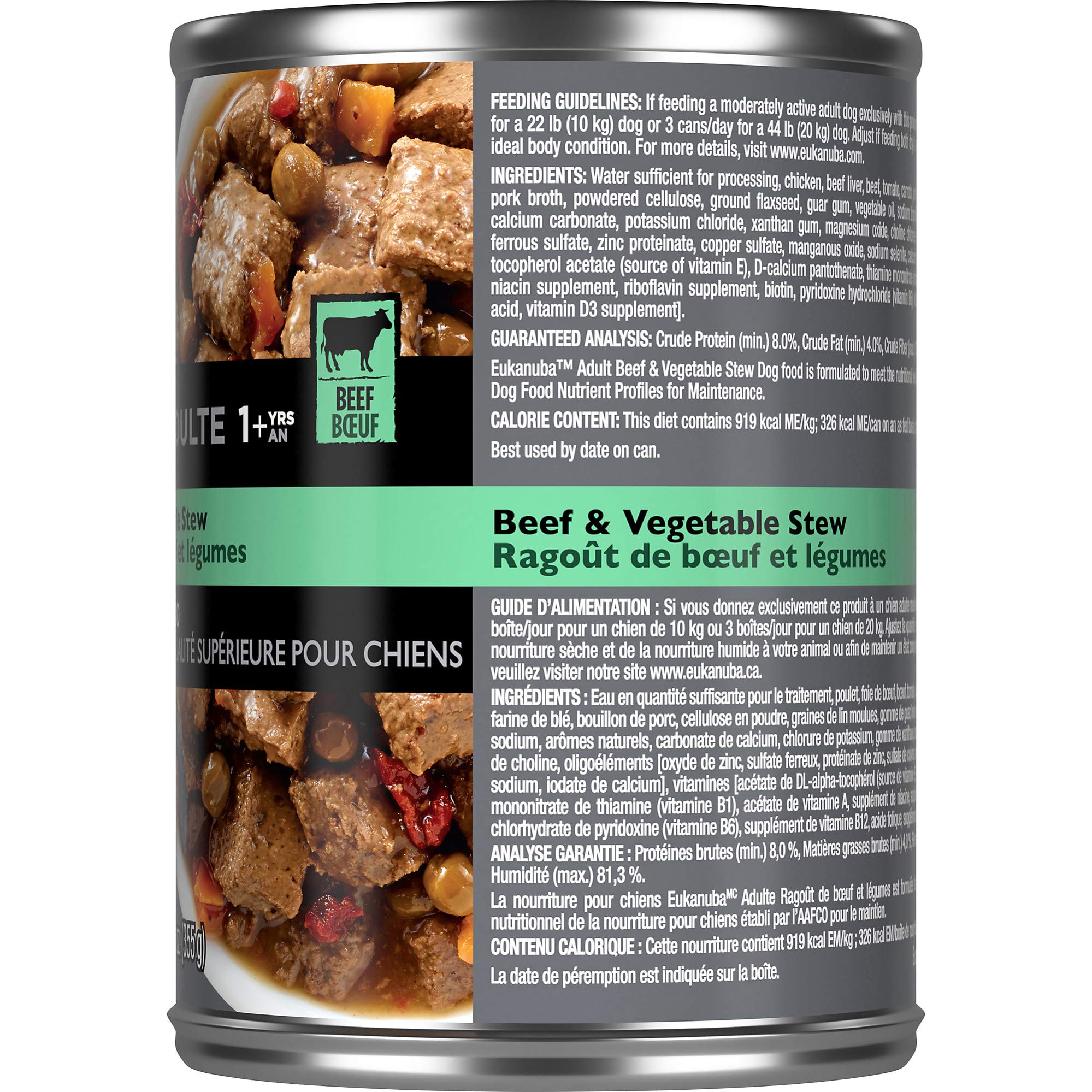 Eukanuba Beef & Vegetable Stew Adult Wet Dog Food, 12.5 oz can (12-count)