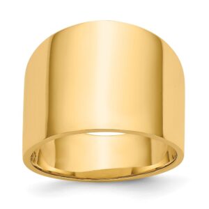 jay seiler 14k 15mm flat-top tapered cigar band ring, size: 7, 14 kt yellow gold