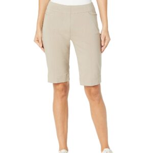 SLIM-SATION Women's Golf Wide Band Pull On Short with Real Pockets(Stone,8)