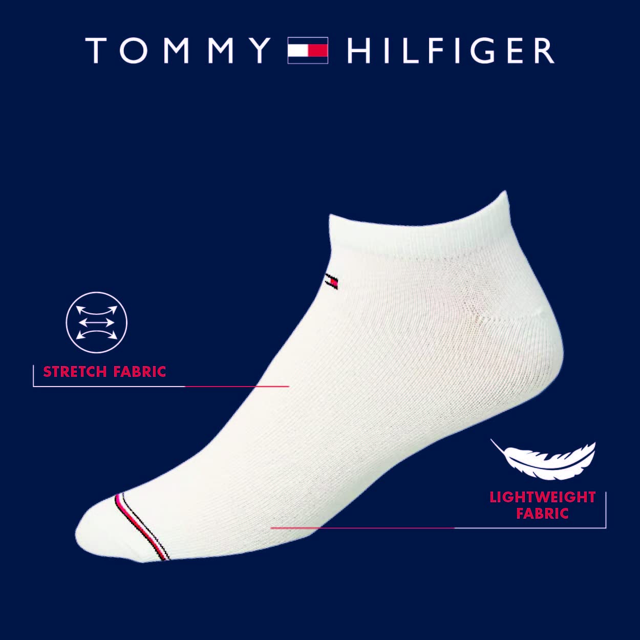 Tommy Hilfiger Men's 5 Pair Casual Liner Sockshosiery, white, Shoe Size 7-12