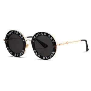 sheen kelly retro round sunglasses for women men bee fashion black shades metal frame sunglasses chic style unisex glasses