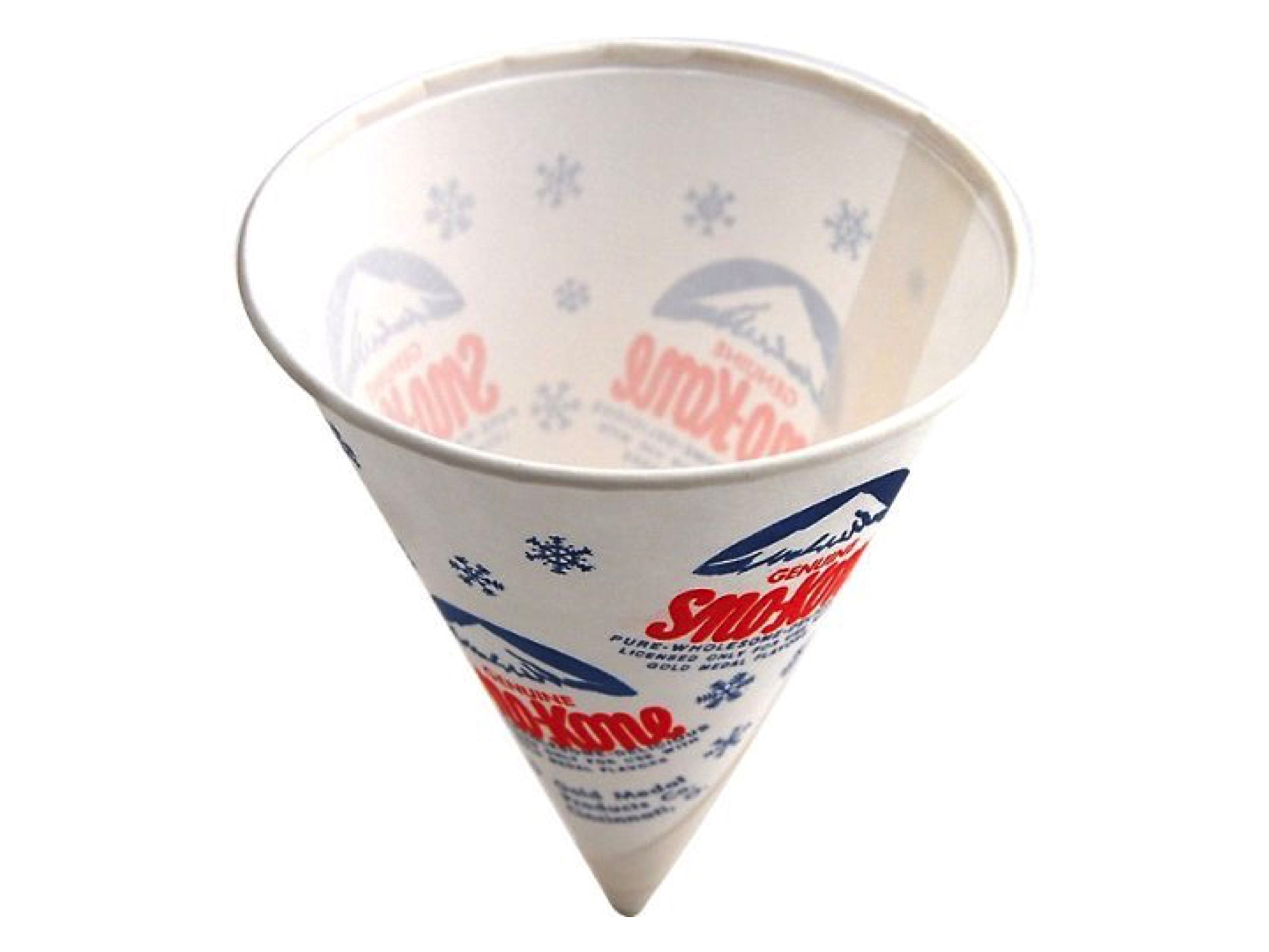 MC Distributors - Gold Medal 100 Retro 6oz Snow Cone Cups - Wax Coated (Genuine "Sno-Kone") (100 Pack)