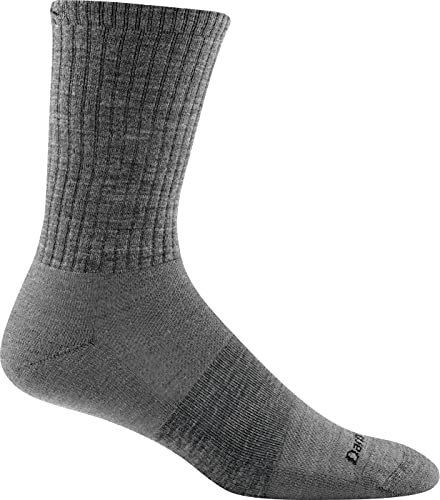 Darn Tough 1680 Men's Merino Wool Standard Issue Crew Height Light Socks, Medium Gray, Medium (8-9.5)