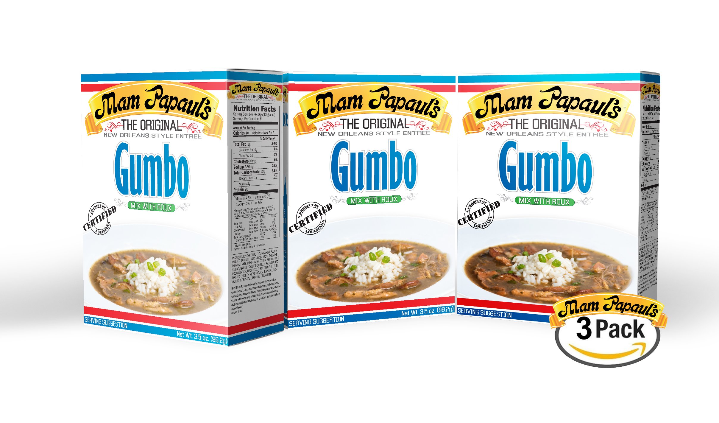 Mam Papaul's Gumbo w/ Roux 3pk Mix