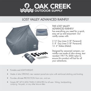 Oak Creek Advanced Hammock Rain Fly. 110 Inch Multipurpose Rainfly for Hammocks. Provides Protection from The Elements. Lightweight Waterproof Tarp Works with Any Camping Hammock