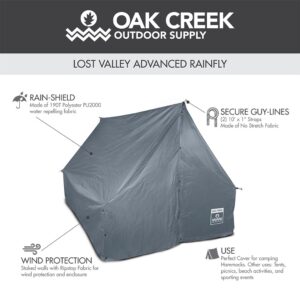 Oak Creek Advanced Hammock Rain Fly. 110 Inch Multipurpose Rainfly for Hammocks. Provides Protection from The Elements. Lightweight Waterproof Tarp Works with Any Camping Hammock