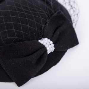 Fascinators Hats 20s 50s Hat Pillbox Hat Cocktail Tea Party Headwear with Veil for Girls and Women(C-black)