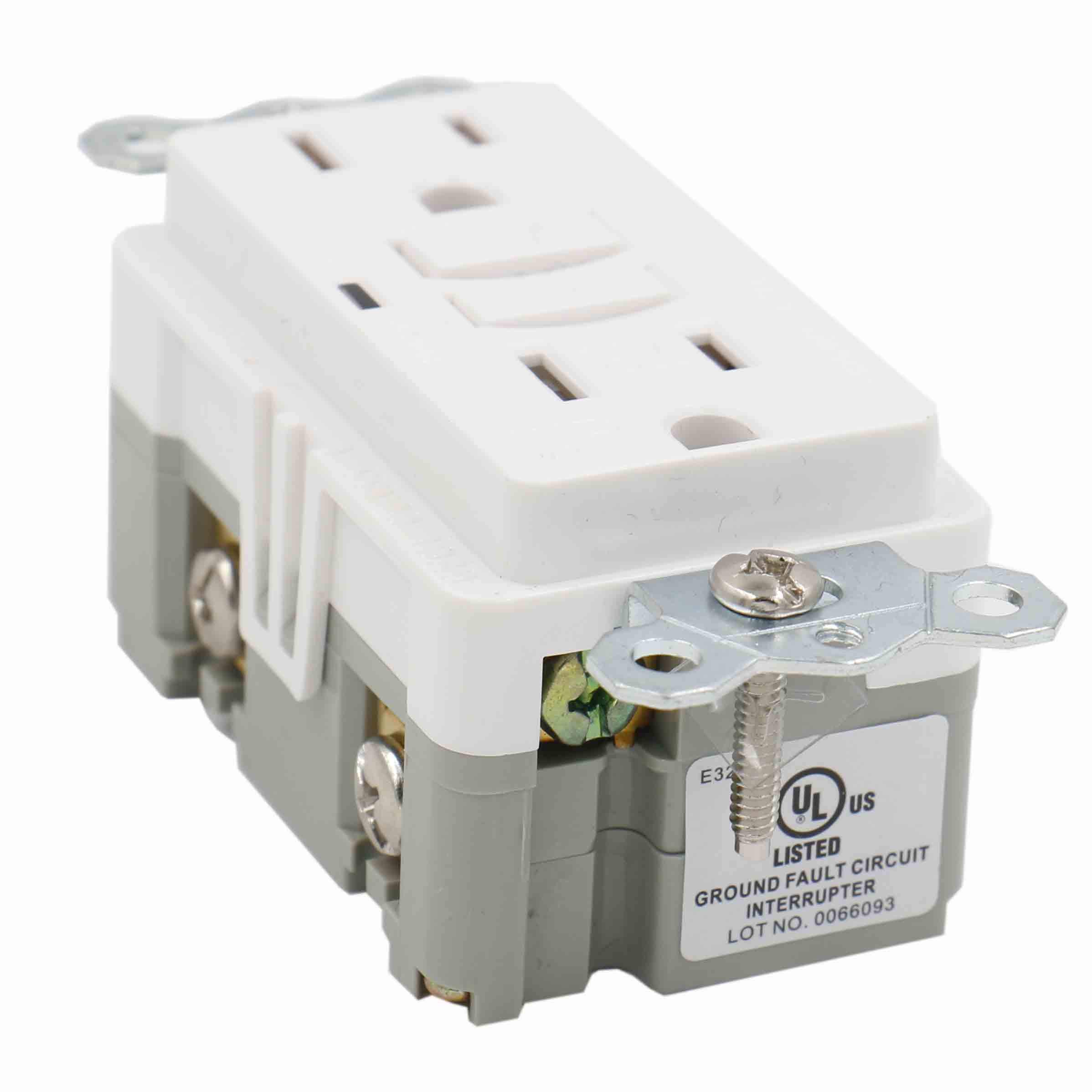 Baomain GFCI Outlet Receptacle 15Amp. 120VAC 60Hz Weather-Resistant, Ground Fault Circuit Interruptor, GFI UL&CUL listed White