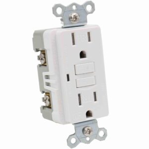 Baomain GFCI Outlet Receptacle 15Amp. 120VAC 60Hz Weather-Resistant, Ground Fault Circuit Interruptor, GFI UL&CUL listed White