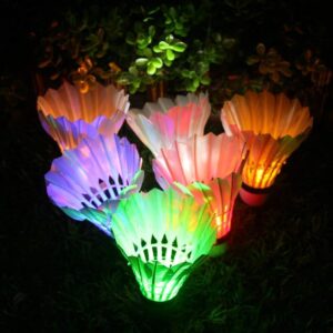 YYZP 6-Pack LED Badminton Shuttlecocks, Badminton Birdies Glow in The Dark Birdie Badminton Set for Outdoor/Indoor Lighting Sport Activities Game