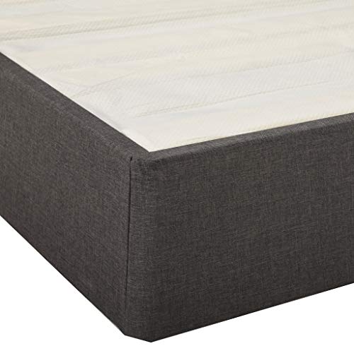 ZINUS Upholstered Metal and Wood Box Spring, 7.5 Inch Mattress Foundation, Easy Assembly, Fabric Paneled Design, Queen