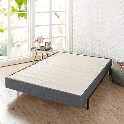 ZINUS Upholstered Metal and Wood Box Spring, 7.5 Inch Mattress Foundation, Easy Assembly, Fabric Paneled Design, Queen