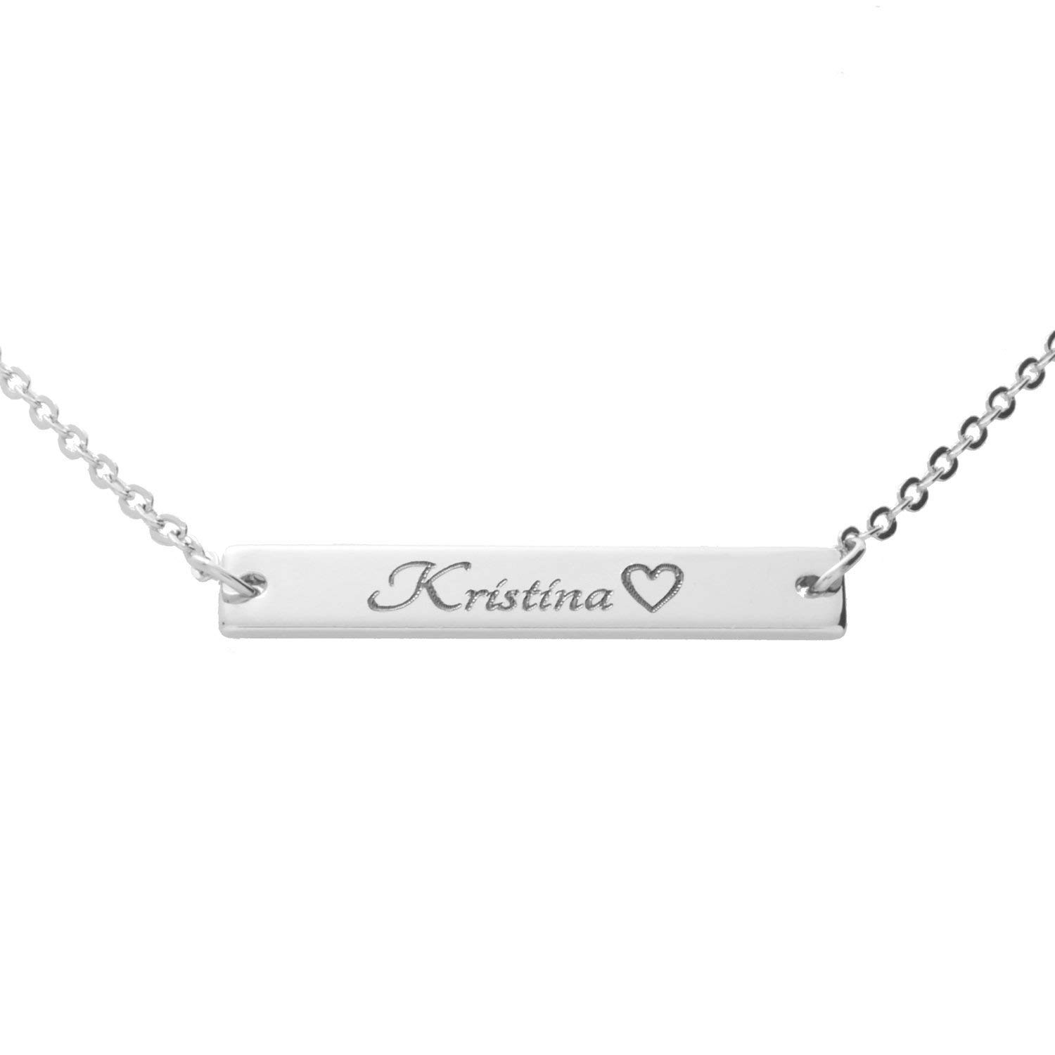 Petite Boutique Customizable Your Name Absolute Bar Necklace - Personalized Gift - Custom Jewelry Plated