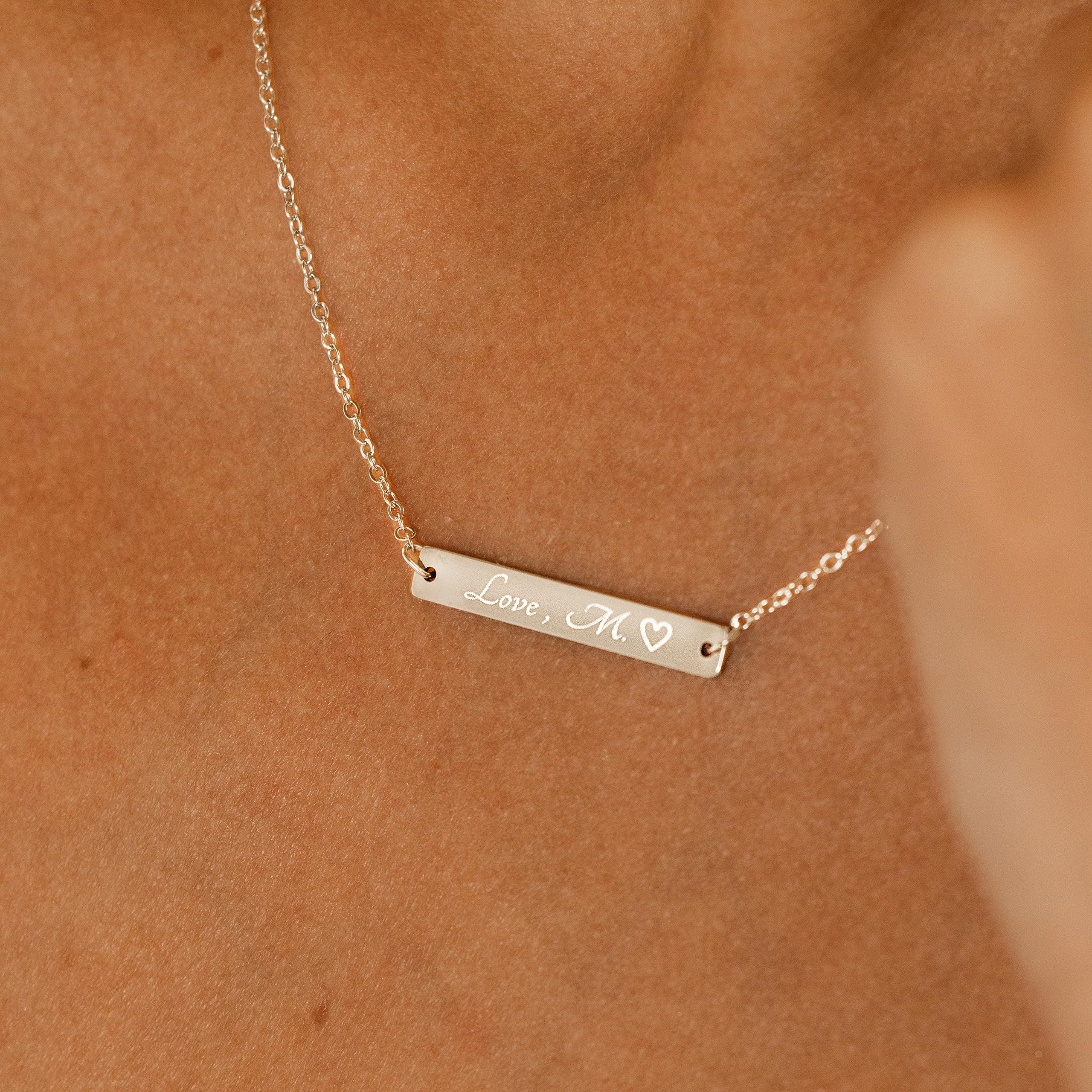 Petite Boutique Customizable Your Name Absolute Bar Necklace - Personalized Gift - Custom Jewelry Plated