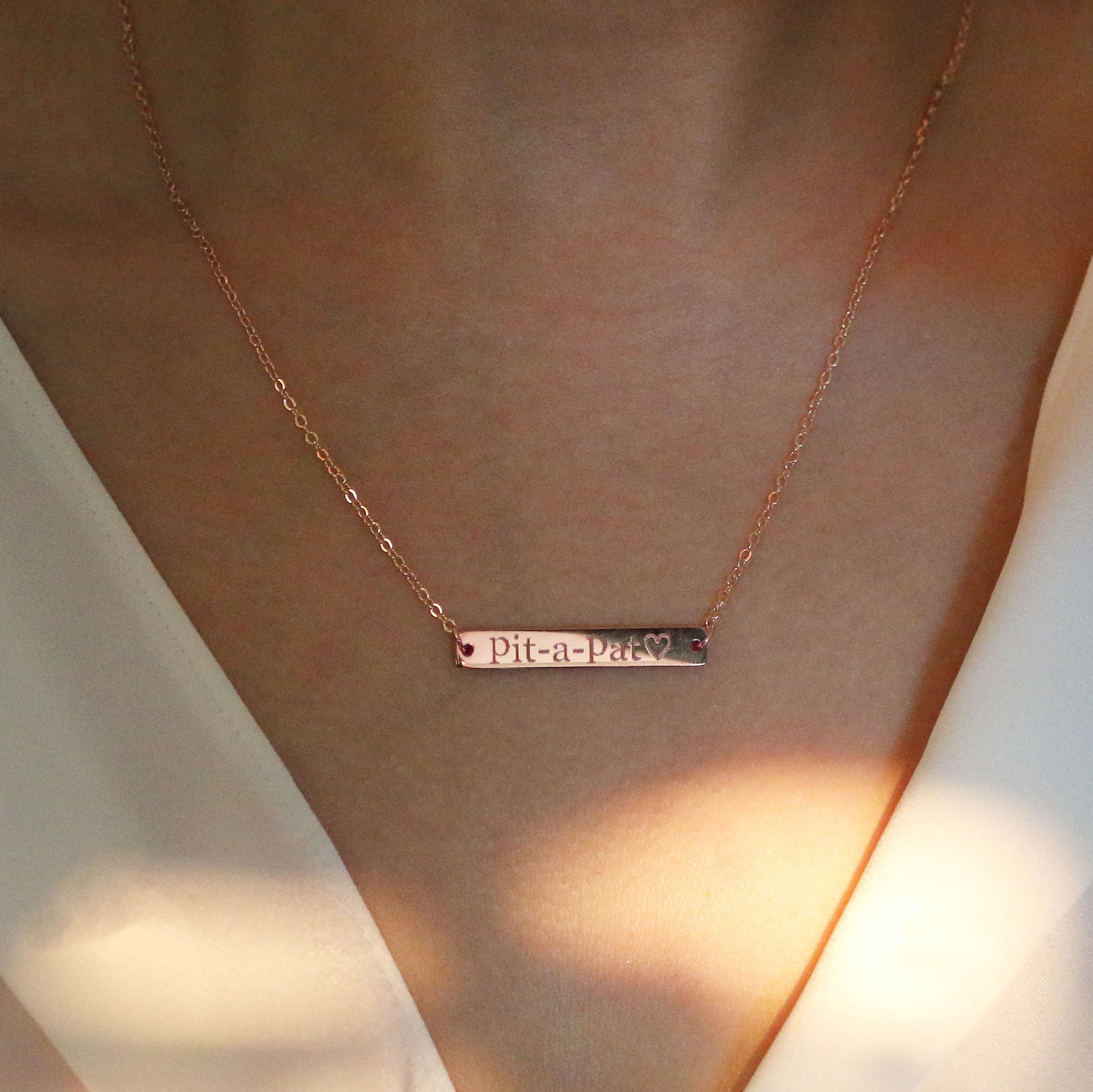 Petite Boutique Customizable Your Name Absolute Bar Necklace - Personalized Gift - Custom Jewelry Plated