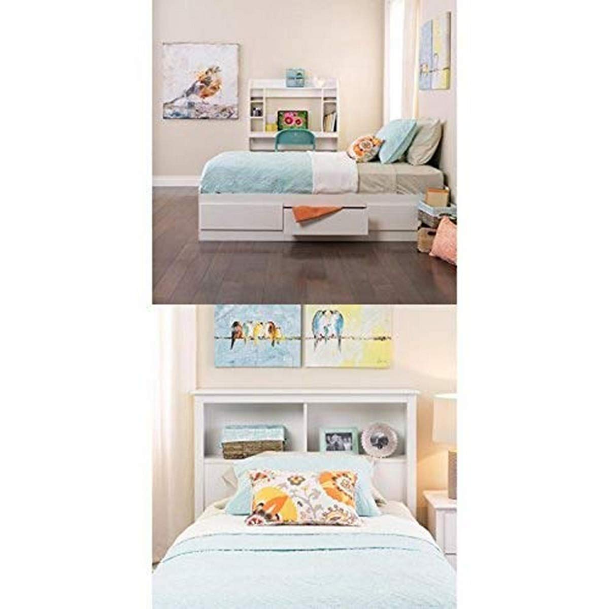 Prepac Monterey Twin Bed and Headboard - White