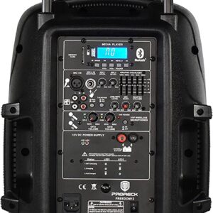 PRORECK Freedom 12 Portable Wireless 12-Inch 500 Watt Powered Dj/PA Speaker Karaoke System with Bluetooth/USB Drive Read/SD Card Reader/FM/Remote Control/Wireless Microphones (12 INCH SPEAKER)