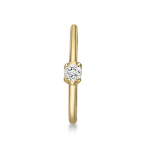 Lavari Jewelers 22 Gauge 0.02 Carat Diamond Hoop Nose Ring in 14k Yellow Gold 1.7 mm