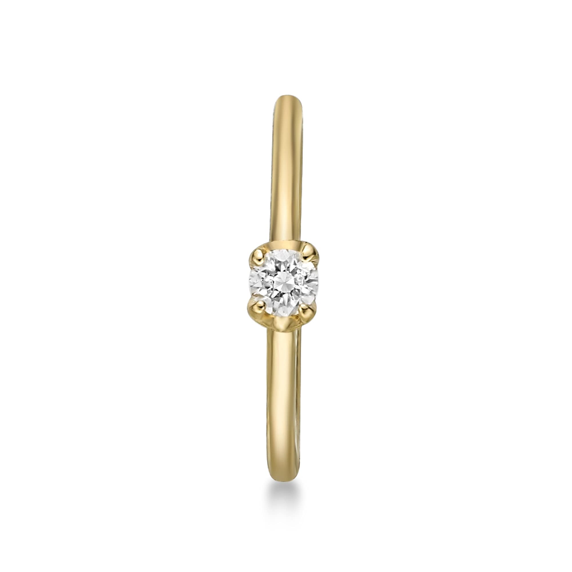 Lavari Jewelers 22 Gauge 0.02 Carat Diamond Hoop Nose Ring in 14k Yellow Gold 1.7 mm