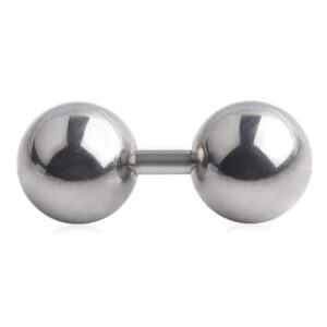 ruifan 316l surgical steel 10mm big balls externally threaded straight barbell 12g