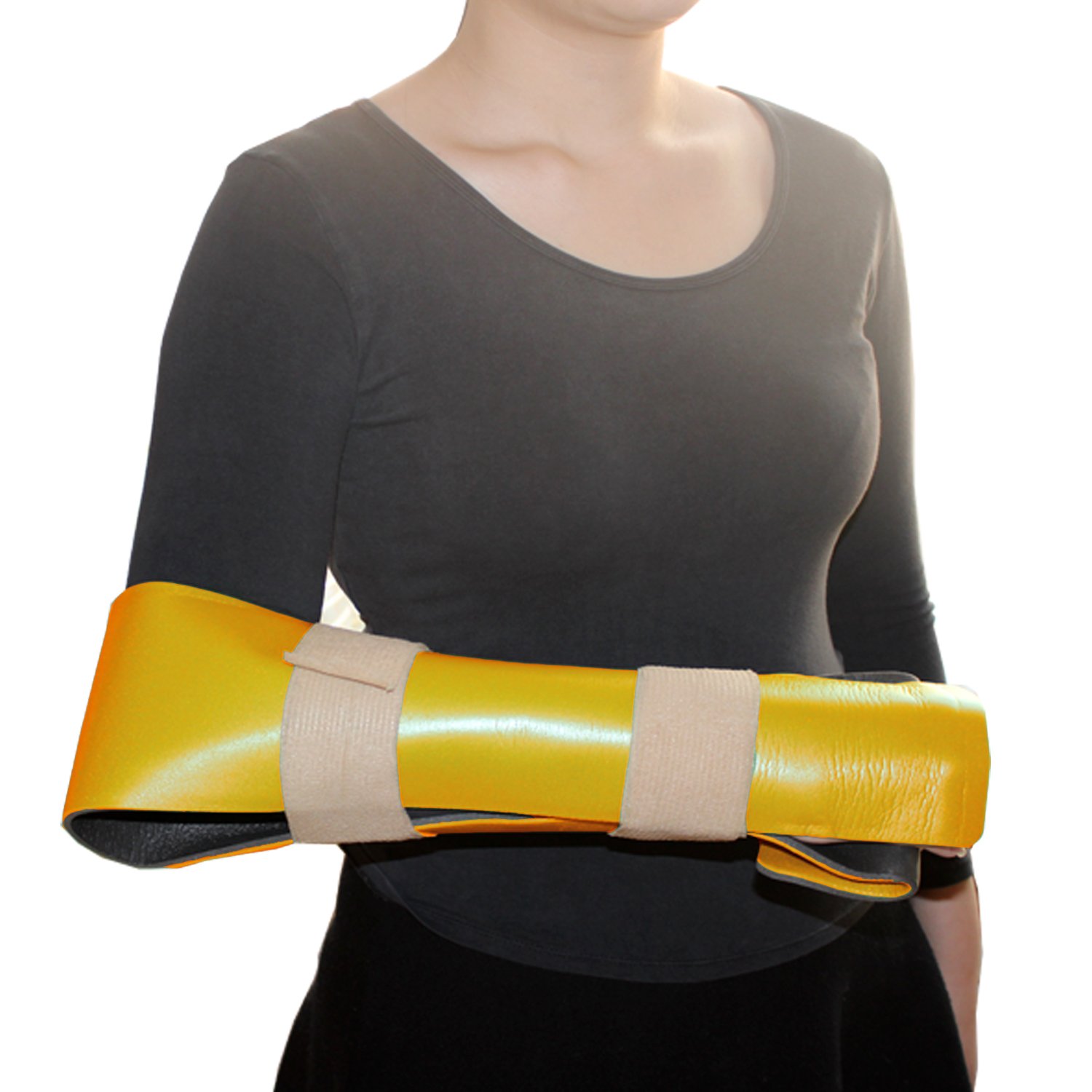 ANSUDYLG Splints: 3-Size Pack Made for Finger Neck, Leg, Knee, Foot, Wrist, Hand, Arm Injuries with a Handbag (Yellow)