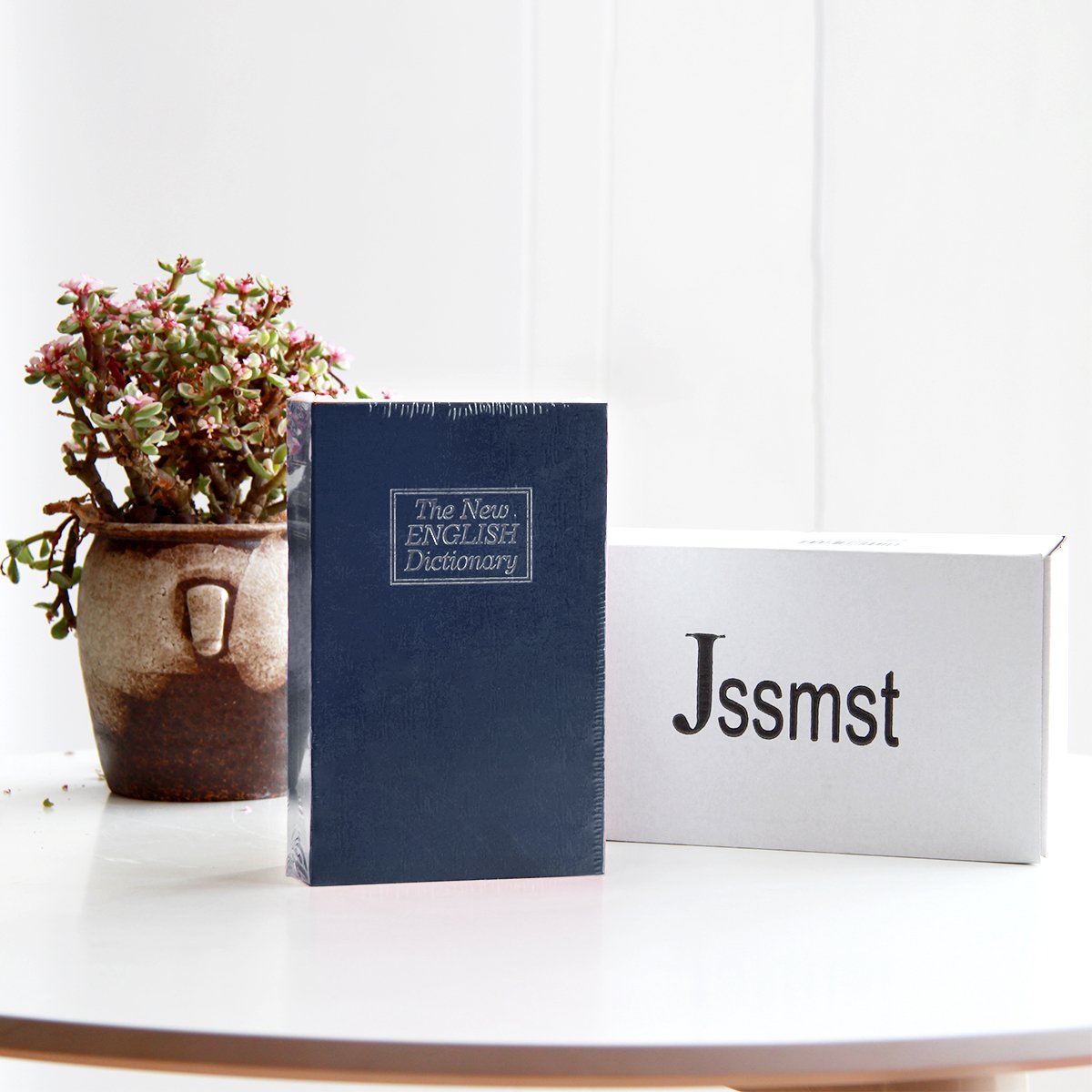 Book Safe with Combination Lock - Jssmst Home Dictionary Diversion Metal Safe Lock Box, SM-BS0405S, Navy Small