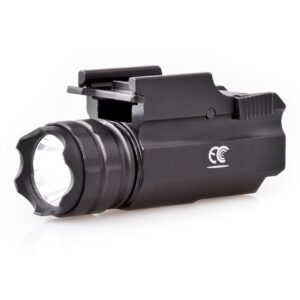 mccc 500 lumens led rail mount tactical gun flashlight pistol light with strobe&weaver quick release for hunting, black