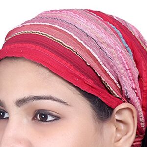 SARJANA HANDICRAFTS Lot 10 Pieces Womens Mens Cotton Headband Striped Hairband Bandana Wrap Band (Multicolored (Assorted))