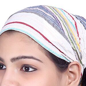 SARJANA HANDICRAFTS Lot 10 Pieces Womens Mens Cotton Headband Striped Hairband Bandana Wrap Band (Multicolored (Assorted))