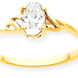 IceCarats 10K Yellow Gold White Topaz Ring Gemstone Band April Birthstone Jewelry Size 7.00