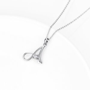 YFN Initial Necklace Sterling Silver Letter A Alphabet Pendant Necklace Jewelry for Women Teen Girls