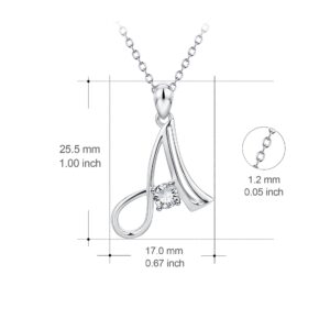 YFN Initial Necklace Sterling Silver Letter A Alphabet Pendant Necklace Jewelry for Women Teen Girls