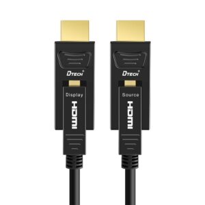 DTech Fiber Optic HDMI Cable 100 Feet 4K 60Hz 444 Chroma Subsampling 18Gbps High Speed Ultra HD 100ft Micro HDMI to Standard HDMI Cord Removable Ends Compatible with TV Projector Computer Monitor