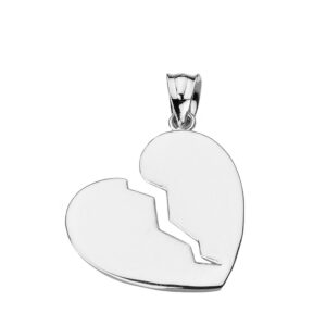 Sterling Silver Broken Heart Charm Pendant