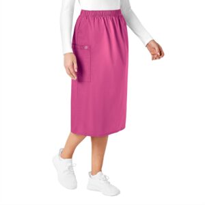 WonderWink WonderWORK Women’s Pull-On Cargo Skirt — Fuchsia, X Small