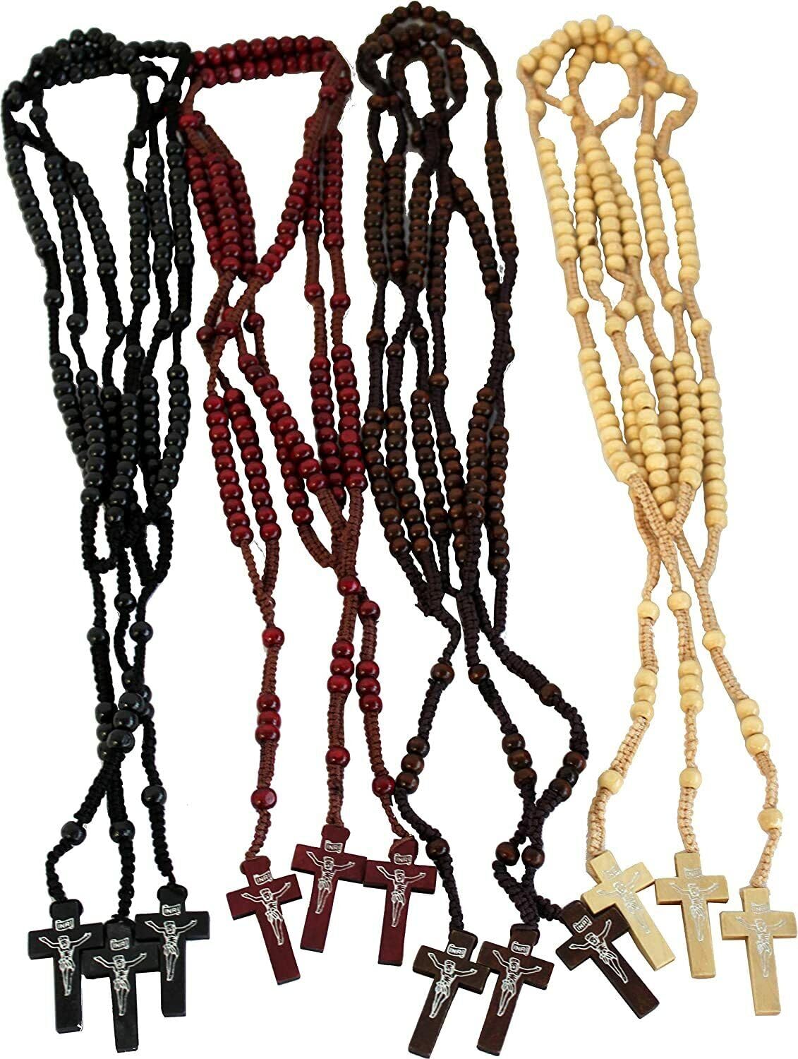 CLGIFT 30pcs mix lot full long rosary necklace Religious catholic Crucifix cross wholesale lot