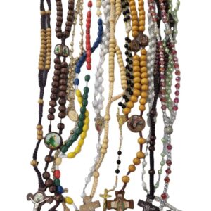 CLGIFT 30pcs mix lot full long rosary necklace Religious catholic Crucifix cross wholesale lot