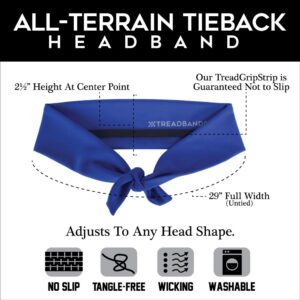 TreadBands All Terrain Tieback Non Slip Headband - Solid Colors (Navy Blue)