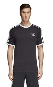 adidas originals mens 3-stripes tee black/black large