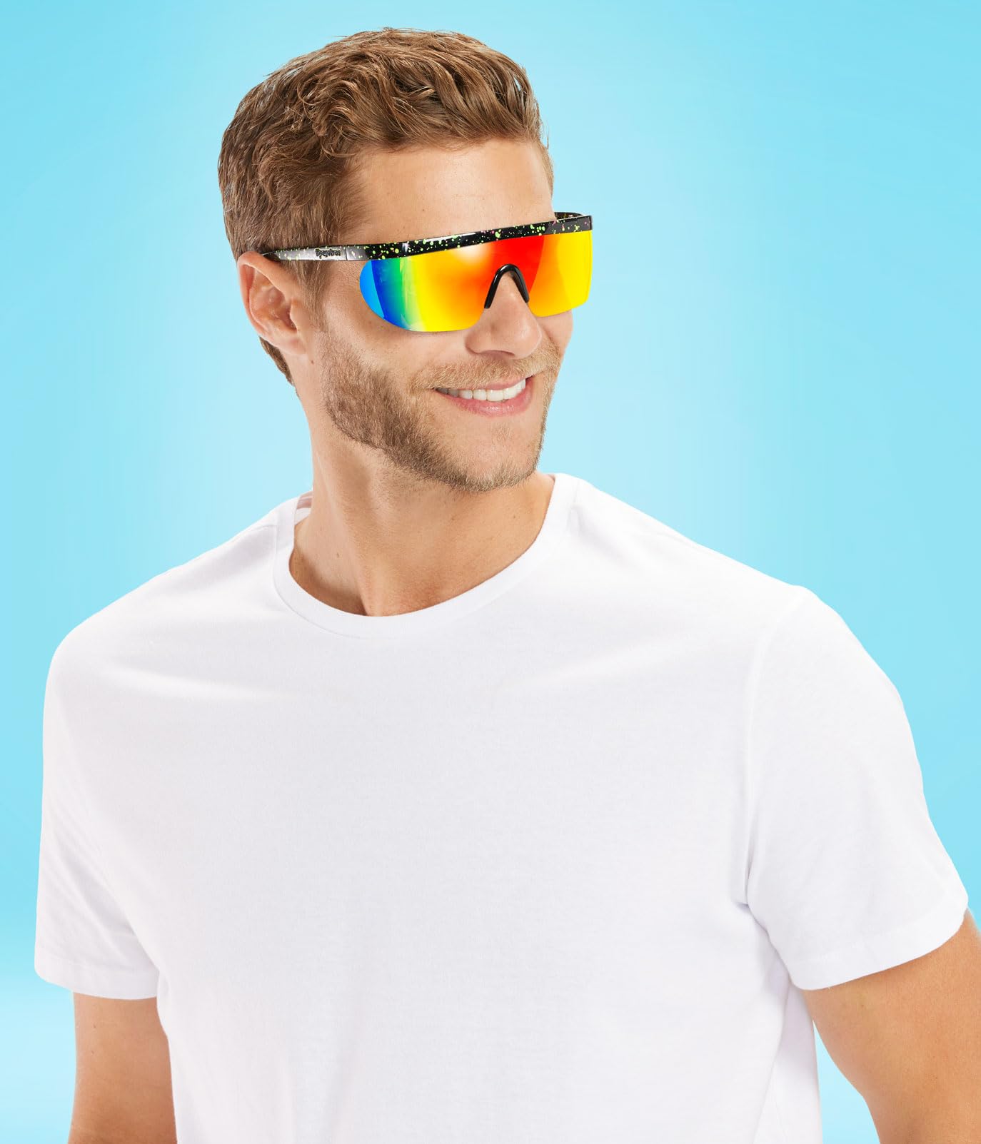 Tipsy Elves Black Neon Hundo P. Sport Style Reflective Sunglasses