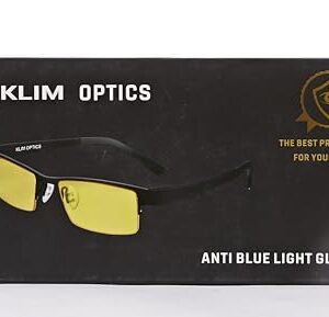 KLIM Optics Blue Light Blocking Glasses - New Version 2024 - Reduce Eye Strain and Fatigue - Gaming Glasses for PC Mobile TV - Blocks 92% Blue Light - Computer Glasses with UV Protection