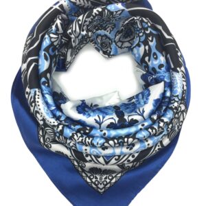 YOUR SMILE Silk Like Scarf Women's Fashion Pattern Large Square Satin Headscarf Head Dress (206)