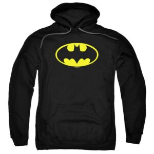 popfunk batman classic logo pull-over hoodie sweatshirt & stickers (xx-large) black