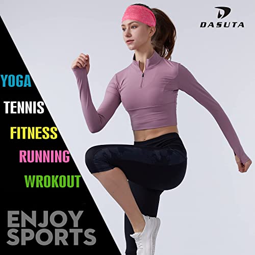 DASUTA Workout Headbands for Women Sports Sweatbands Yoga Hairbands for Fitness Elastic Athletic Non Slip Wicking Headscarf for Men Womens and Girls 10 PCS (Style 3-10 Color)