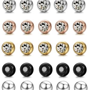 ORAZIO 25Pcs 16G Stainless Steel Replacement Balls Piercing Jewelry Balls for Women Men 3mm