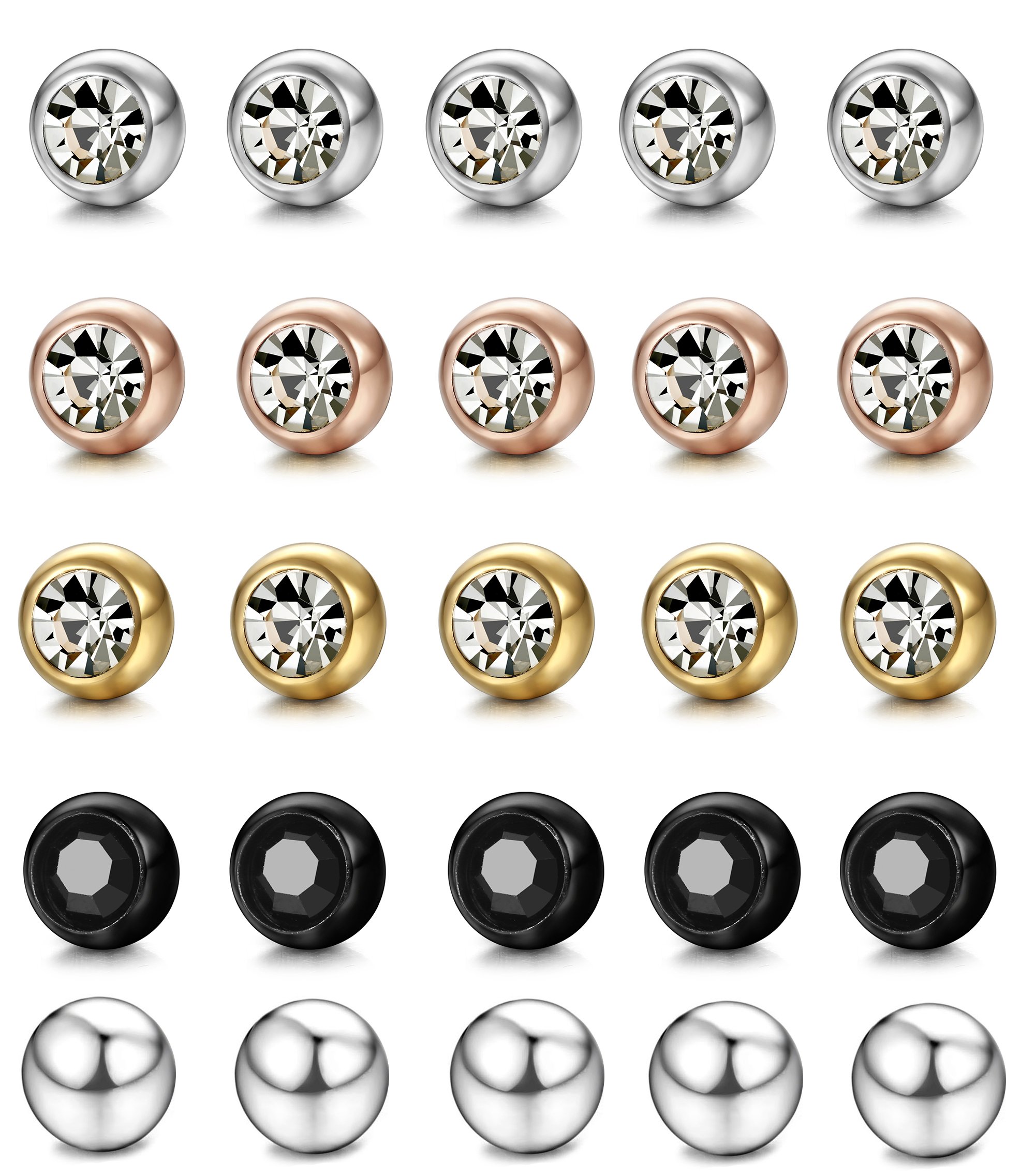 ORAZIO 25Pcs 16G Stainless Steel Replacement Balls Piercing Jewelry Balls for Women Men 3mm