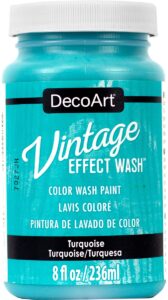 decoart vintage effect wash 8oz turquoise, 8 fl oz (pack of 1), blue